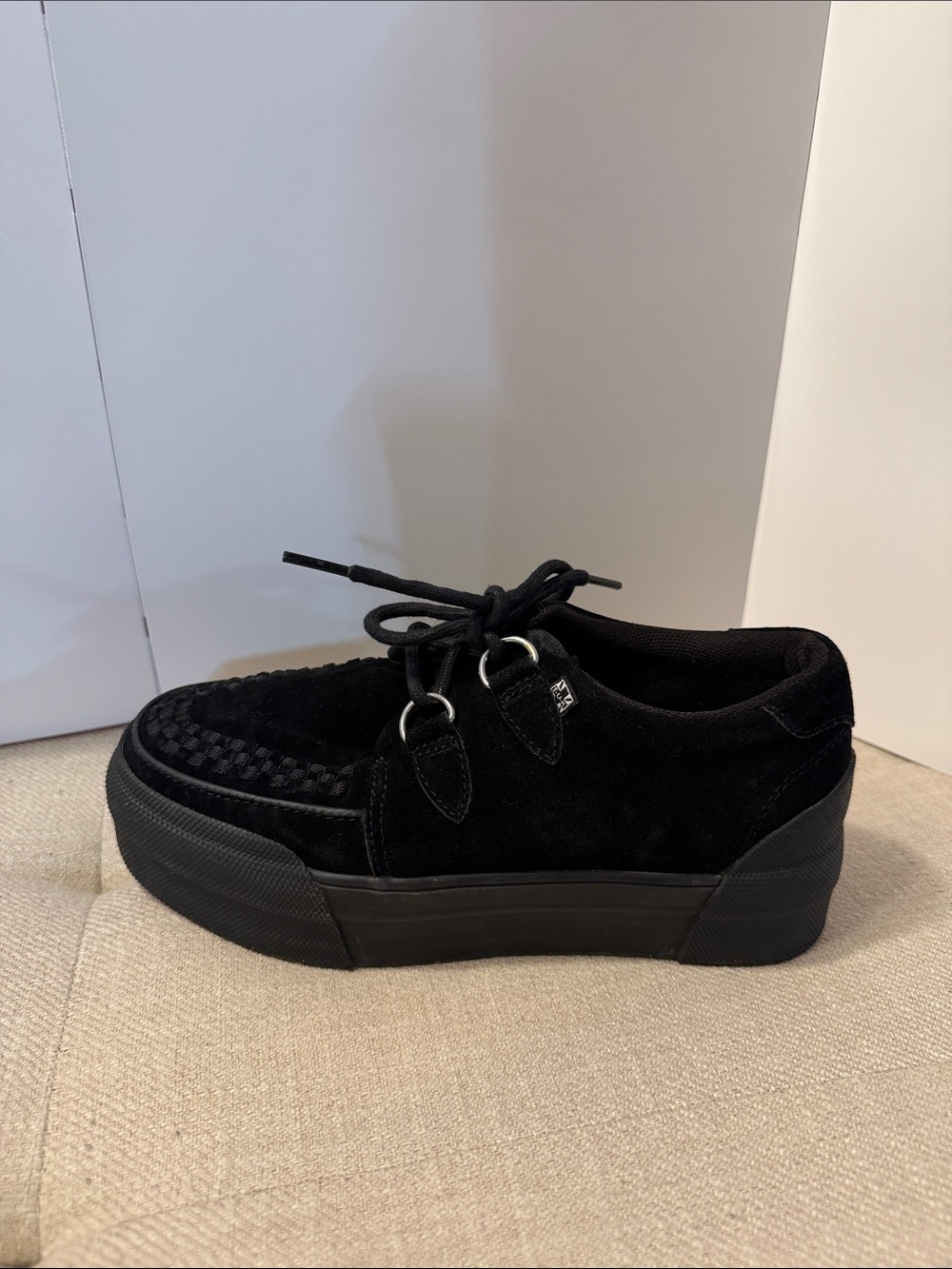 T.U.K Black Suede Platform Creeper Sneakers - Picture 7 of 10